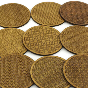 Intra απο ξύλο plywood Χρώμα wenge 3mm-4mm πάχος - Σουβέρ. λέιζερ. Σετ 9 σουβέρ Δίασταση 20x20 cm INTRAFABR-100297558 - Image 5