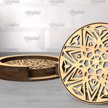 Intra απο ξύλο plywood  Χρώμα wenge 3mm-4mm πάχος - Σουβέρ με θήκες Bundle Δίασταση 30x20 cm INTRAFABR-101181783 - Image 6