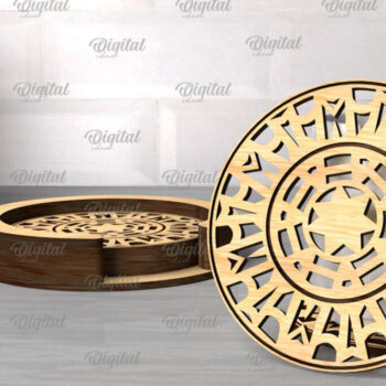 Intra απο ξύλο plywood  Χρώμα wenge 3mm-4mm πάχος - Σουβέρ με θήκες Bundle Δίασταση 30x20 cm INTRAFABR-101181783 - Image 7