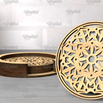 Intra απο ξύλο plywood  Χρώμα wenge 3mm-4mm πάχος - Σουβέρ με θήκες Bundle Δίασταση 30x20 cm INTRAFABR-101181783 - Image 8