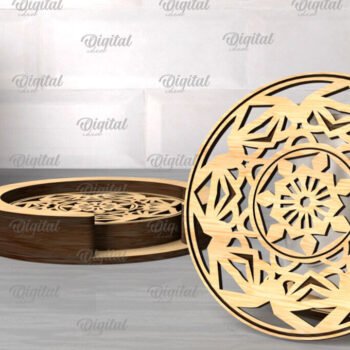 Intra απο ξύλο plywood  Χρώμα wenge 3mm-4mm πάχος - Σουβέρ με θήκες Bundle Δίασταση 30x20 cm INTRAFABR-101181783 - Image 12