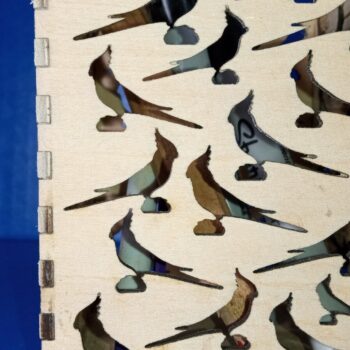 Intra απο ξύλο plywood  Χρώμα wenge 3mm-4mm πάχος - Στυλοθήκη Cockatiel, Σταθερή. Δίασταση 3x4 cm INTRAFABR-102537078 - Image 2