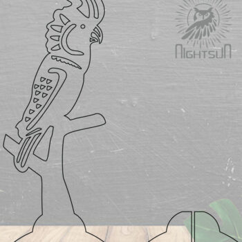 Intra απο ξύλο plywood  Χρώμα wenge 3mm-4mm πάχος - Cockatoo Bird Διακόσμηση σπιτιού 1 Δίασταση 20x20 cm INTRAFABR-105362539 - Image 2