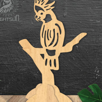 Intra απο ξύλο plywood Χρώμα wenge 3mm-4mm πάχος - Cockatoo Bird Decor Home 2 Δίασταση 20x20 cm INTRAFABR-100537789 - Image 1
