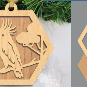 Intra απο ξύλο plywood Χρώμα wenge 3mm-4mm πάχος - Στολίδι Cockatoo in Forest Δίασταση 6x6 cm INTRAFABR-112177325 - Image 1