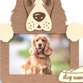 Intra απο ξύλο plywood  Χρώμα wenge 3mm-4mm πάχος - Κορνίζα Cocker Spaniel Dog Δίασταση 20x25 cm INTRAFABR-114245933 - Image 1