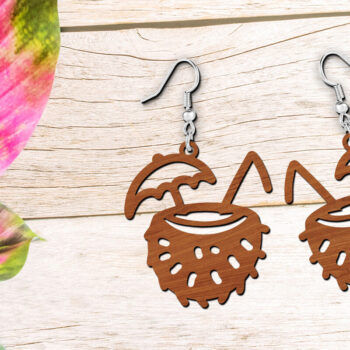 Intra απο ξύλο plywood Χρώμα wenge 3mm-4mm πάχος - Σκουλαρίκια παραλίας καρύδας με λέιζερ Δίασταση 900x900 cm INTRAFABR-114246024 - Image 3