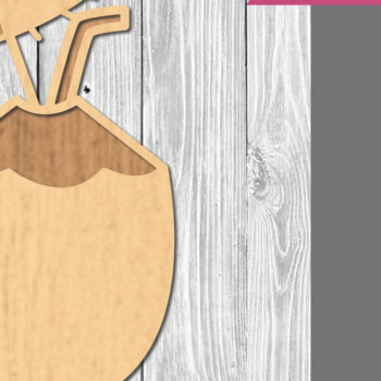 Intra απο ξύλο plywood  Χρώμα wenge 3mm-4mm πάχος - Coconut Drink Cocktail Drink Δίασταση 20x20 cm INTRAFABR-121598921 - Image 1