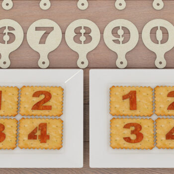 Intra απο ξύλο plywood  Χρώμα wenge 3mm-4mm πάχος - Σετ Στένσιλ Coffee Baking Numbers 251 Δίασταση 30x20 cm INTRAFABR-114246029 - Image 1