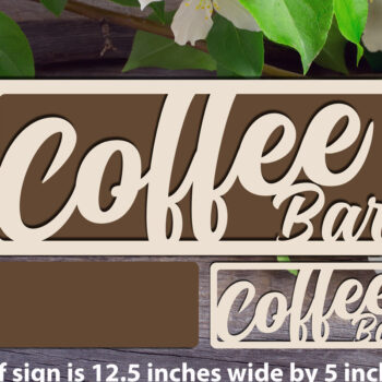 Intra απο ξύλο plywood  Χρώμα wenge 3mm-4mm πάχος - Επιγραφή καφέ μπαρ Δίασταση 20x20 cm INTRAFABR-33103792 - Image 1