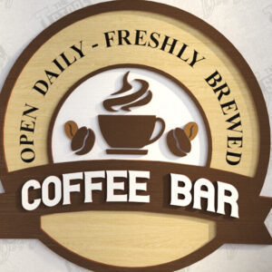 Intra απο ξύλο plywood  Χρώμα wenge 3mm-4mm πάχος - Coffee Bar Sign | Καφενείο Δίασταση 30x20 cm INTRAFABR-93419143