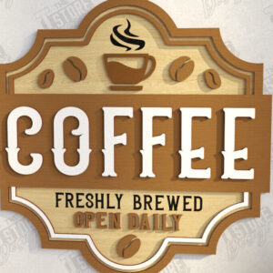 Intra απο ξύλο plywood  Χρώμα wenge 3mm-4mm πάχος - Coffee Bar Sign | Καφενείο Δίασταση 30x20 cm INTRAFABR-31740408