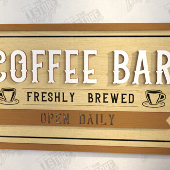 Intra απο ξύλο plywood  Χρώμα wenge 3mm-4mm πάχος - Coffee Bar Sign | Καφενείο Δίασταση 30x20 cm INTRAFABR-32746441 - Image 1