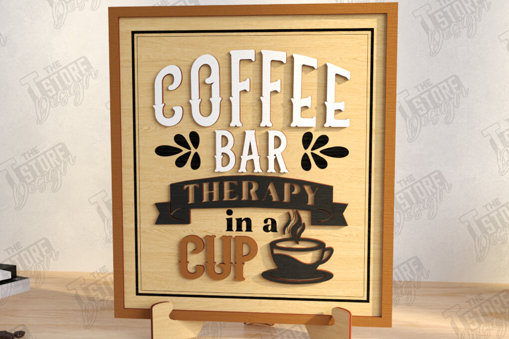 Intra απο ξύλο plywood  Χρώμα wenge 3mm-4mm πάχος - Coffee Bar Sign | Καφενείο Δίασταση 30x20 cm INTRAFABR-34219854