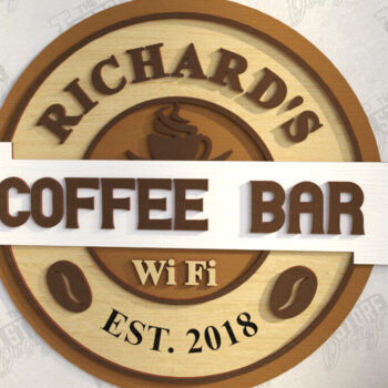 Intra απο ξύλο plywood  Χρώμα wenge 3mm-4mm πάχος - Coffee Bar Sign | Καφενείο Δίασταση 30x20 cm INTRAFABR-45731576 - Image 1