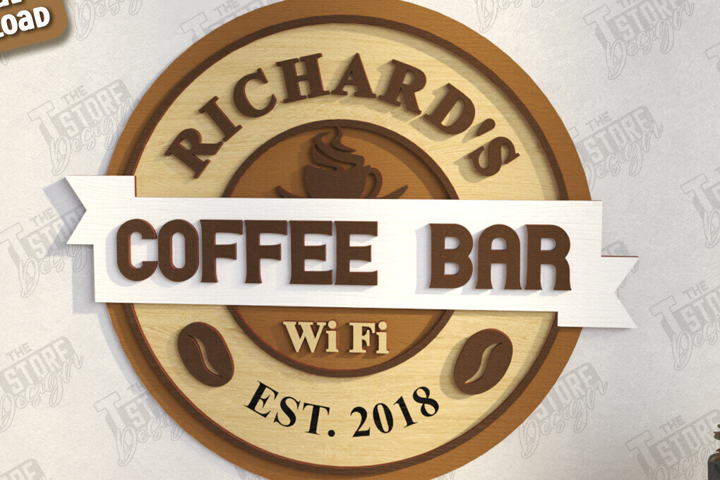 Intra απο ξύλο plywood  Χρώμα wenge 3mm-4mm πάχος - Coffee Bar Sign | Καφενείο Δίασταση 30x20 cm INTRAFABR-45731576