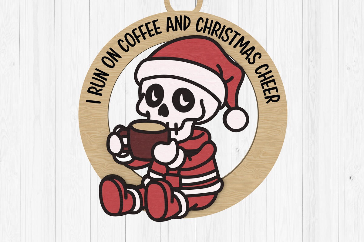 Intra απο ξύλο plywood  Χρώμα wenge 3mm-4mm πάχος - Καφές &amp; Χριστουγεννιάτικο σκελετό στολίδι Δίασταση 6x6 cm INTRAFABR-4076725