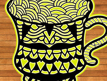 Intra απο ξύλο plywood  Χρώμα wenge 3mm-4mm πάχος - Φλιτζάνι καφέ με Δίασταση 20x20 cm INTRAFABR-99555706 - Image 2