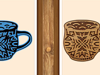 Intra απο ξύλο plywood Χρώμα wenge 3mm-4mm πάχος - Πακέτο με για φλιτζάνι καφέ, Δίασταση 20x20 cm INTRAFABR-99555733 - Image 3