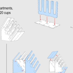 Intra απο ξύλο plywood  Χρώμα wenge 3mm-4mm πάχος - Φλιτζάνι καφέ & Διοργανωτές καπακιού – Δίασταση 30x20 cm INTRAFABR-99555408