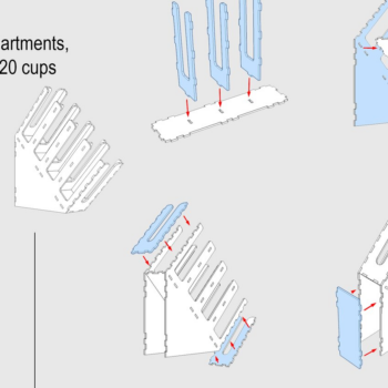 Intra απο ξύλο plywood Χρώμα wenge 3mm-4mm πάχος - Διοργανωτές φλυτζανιών και καπακιών καφέ Δίασταση 30x20 cm INTRAFABR-99555459 - Image 1