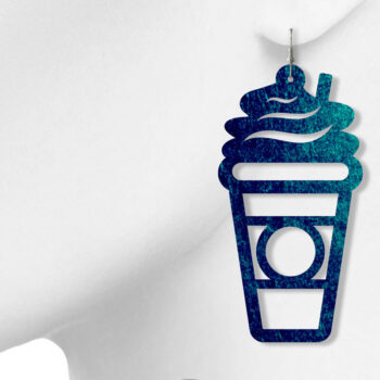 Intra απο ξύλο plywood  Χρώμα wenge 3mm-4mm πάχος - Σκουλαρίκι καφέ, Κοσμήματα για καφέ Δίασταση 3x3 cm INTRAFABR-99555536 - Image 3