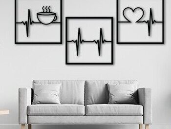 Intra απο ξύλο plywood Χρώμα wenge 3mm-4mm πάχος - Coffee Heart Beats Διακόσμηση τοίχου με λέιζερ Δίασταση 20x20 cm INTRAFABR-100837694 - Image 3