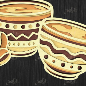 Intra απο ξύλο plywood  Χρώμα wenge 3mm-4mm πάχος - Coffee Lover Layered Bundle Δίασταση 20x20 cm INTRAFABR-64850778 - Image 2