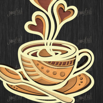 Intra απο ξύλο plywood  Χρώμα wenge 3mm-4mm πάχος - Coffee Lover Layered Bundle Δίασταση 20x20 cm INTRAFABR-64850778 - Image 6