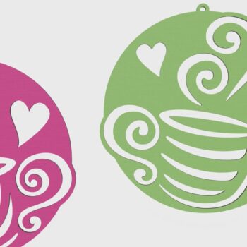 Intra απο ξύλο plywood  Χρώμα wenge 3mm-4mm πάχος - Coffee Lovers Κρεμαστά τοίχου με λέιζερ Δίασταση 6x6 cm INTRAFABR-26325489 - Image 1