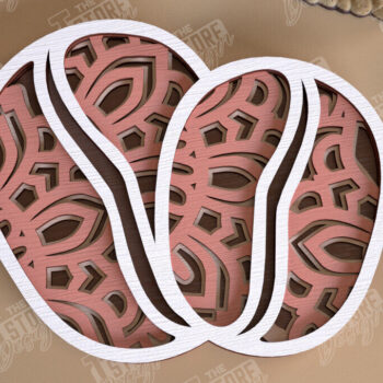 Intra απο ξύλο plywood  Χρώμα wenge 3mm-4mm πάχος - Καφέ Mandala | Πρότυπο 3D | CNC Δίασταση 30x30 cm INTRAFABR-116005959 - Image 1