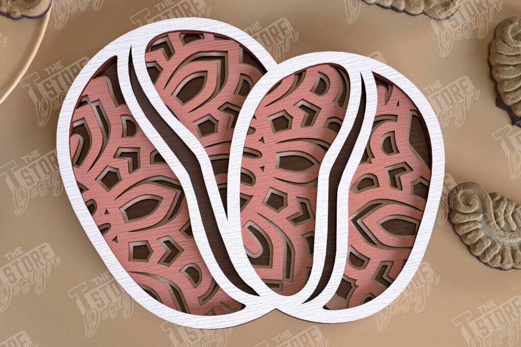 Intra απο ξύλο plywood  Χρώμα wenge 3mm-4mm πάχος - Καφέ Mandala | Πρότυπο 3D | CNC Δίασταση 30x30 cm INTRAFABR-116005959