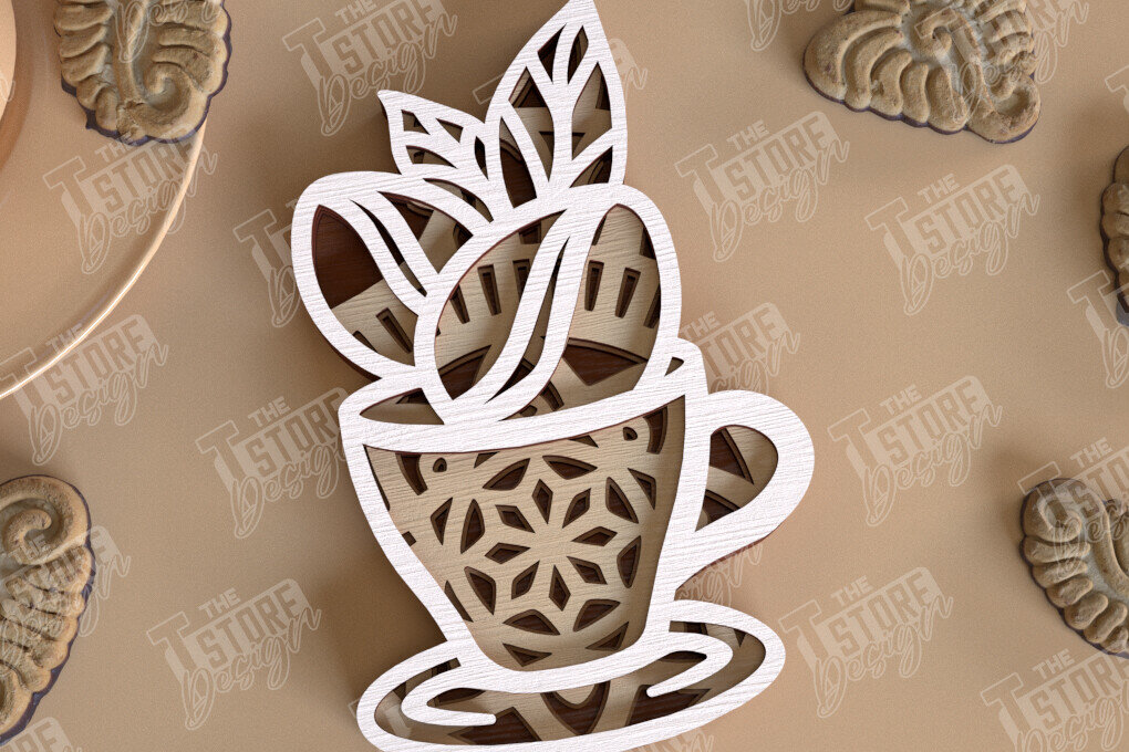 Intra απο ξύλο plywood  Χρώμα wenge 3mm-4mm πάχος - Καφέ Mandala | Πρότυπο 3D | CNC Δίασταση 30x30 cm INTRAFABR-114668002