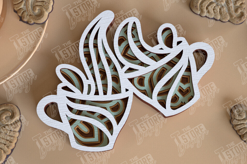 Intra απο ξύλο plywood  Χρώμα wenge 3mm-4mm πάχος - Καφέ Mandala | Πρότυπο 3D | CNC Δίασταση 30x30 cm INTRAFABR-91655961