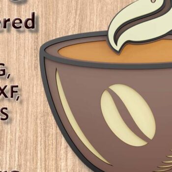 Intra απο ξύλο plywood  Χρώμα wenge 3mm-4mm πάχος - Κούπα καφέ 3D Πολυστρωματικά Αρχεία Λέιζερ Δίασταση 9x7 cm INTRAFABR-60333037 - Image 1