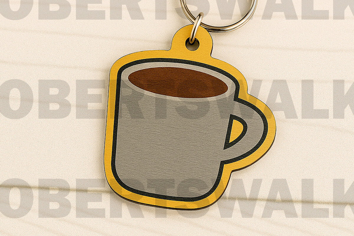 Intra απο ξύλο plywood  Χρώμα wenge 3mm-4mm πάχος - Μπρελόκ Κούπα Καφέ Δίασταση 4x4 cm INTRAFABR-114621287