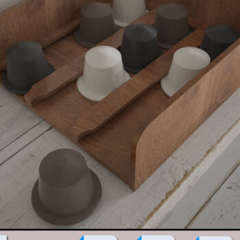 Intra απο ξύλο plywood  Χρώμα wenge 3mm-4mm πάχος - Οργάνωση με μοτίβο βάσης βάσης θήκης για καφέ Δίασταση 20x20 cm INTRAFABR-116030869 - Image 3