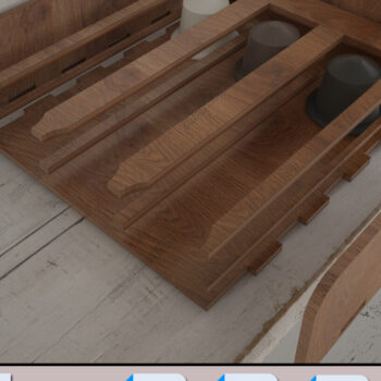 Intra απο ξύλο plywood  Χρώμα wenge 3mm-4mm πάχος - Οργάνωση με μοτίβο βάσης βάσης θήκης για καφέ Δίασταση 20x20 cm INTRAFABR-116030869 - Image 4