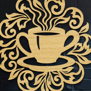 Intra απο ξύλο plywood  Χρώμα wenge 3mm-4mm πάχος - Coffee Shop Coffee Sign Δίασταση 30x20 cm INTRAFABR-86771182