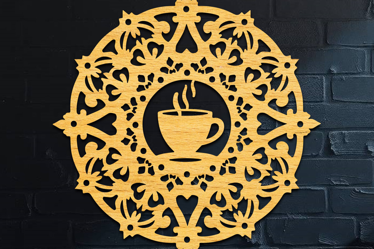 Intra απο ξύλο plywood  Χρώμα wenge 3mm-4mm πάχος - Coffee Shop Coffee Sign Δίασταση 30x20 cm INTRAFABR-116522583