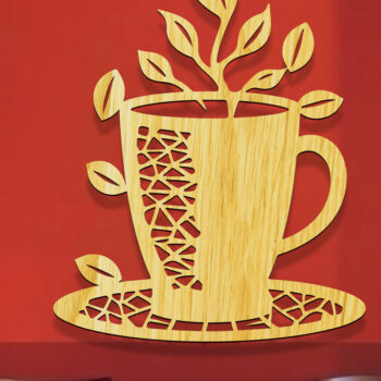 Intra απο ξύλο plywood  Χρώμα wenge 3mm-4mm πάχος - Coffee Shop Coffee Sign Δίασταση 30x20 cm INTRAFABR-93411896 - Image 1