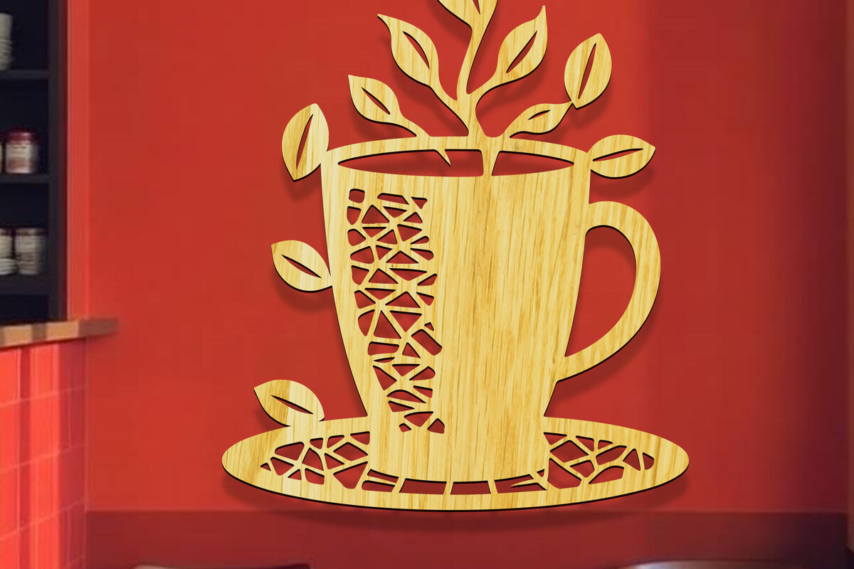 Intra απο ξύλο plywood  Χρώμα wenge 3mm-4mm πάχος - Coffee Shop Coffee Sign Δίασταση 30x20 cm INTRAFABR-93411896