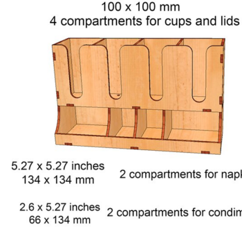 Intra απο ξύλο plywood  Χρώμα wenge 3mm-4mm πάχος - Οργάνωση πάγκου Coffee Shop Δίασταση 430x146 cm INTRAFABR-93531283 - Image 1