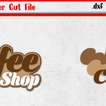 Intra απο ξύλο plywood  Χρώμα wenge 3mm-4mm πάχος - Επιγραφή Coffee Shop - με λέιζερ Δίασταση 30x20 cm INTRAFABR-27964064 - Image 1