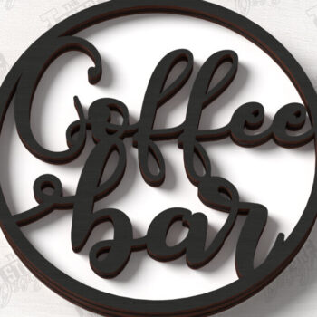 Intra απο ξύλο plywood Χρώμα wenge 3mm-4mm πάχος - Coffee Sign | Καφενείο Δίασταση 30x20 cm INTRAFABR-115696142 - Image 1