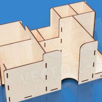 Intra απο ξύλο plywood Χρώμα wenge 3mm-4mm πάχος - Coffee Station Desk Organizer Box Δίασταση 20x20 cm INTRAFABR-116643826 - Image 2