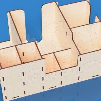 Intra απο ξύλο plywood Χρώμα wenge 3mm-4mm πάχος - Coffee Station Desk Organizer Box Δίασταση 20x20 cm INTRAFABR-116643826 - Image 3