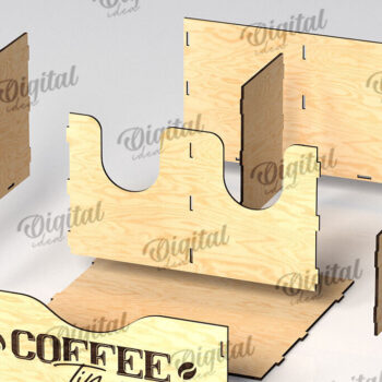 Intra απο ξύλο plywood  Χρώμα wenge 3mm-4mm πάχος - με λέιζερ για σιρόπι καφέ Δίασταση 30x20 cm INTRAFABR-113447776 - Image 2