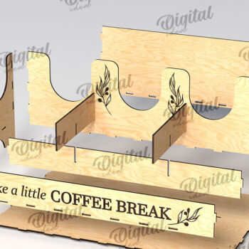 Intra απο ξύλο plywood  Χρώμα wenge 3mm-4mm πάχος - με λέιζερ για σιρόπι καφέ Δίασταση 30x20 cm INTRAFABR-26100548 - Image 2