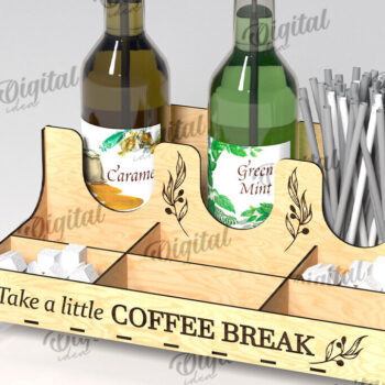 Intra απο ξύλο plywood  Χρώμα wenge 3mm-4mm πάχος - με λέιζερ για σιρόπι καφέ Δίασταση 30x20 cm INTRAFABR-26104795 - Image 1